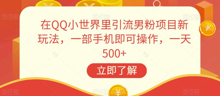 在QQ小世界里引流男粉项目新玩法，一部手机即可操作，一天500+【揭秘】-创科技