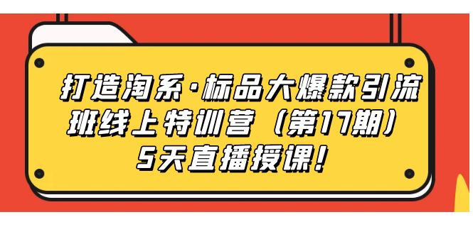 【爆款引流特训营】打造淘系标品热销班，5天直播授课带你引爆销量！-创科技