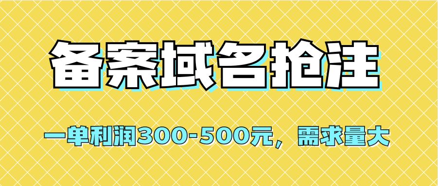 【全网首发】备案域名抢注，一单利润300-500元，需求量大-创科技