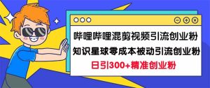 哔哩哔哩混剪视频引流创业粉日引300+知识星球零成本被动引流创业粉一天300+-创科技